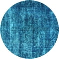 thumbnail image 1 of Ahgly Company Indoor Round Oriental Light Blue Industrial Area Rugs, 7' Round, 1 of 4