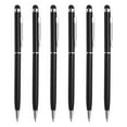 thumbnail image 1 of Unique Bargains 6 Pcs Stylet en Métal Stylo-Bille 2 en 1 Universel Stylo à Encre Rétractable avec Pointes de Stylet, Noir, 1 of 7