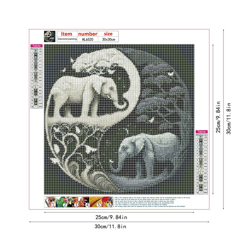 Elephant Pattern DIY Diamond Painting, Full Drill Wall Art Painting, Frame  Not Include, DIY Crafting Diamond Painting For Beginners
