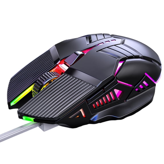 TNOBHG 6-button Gaming Mouse Usb Wired Mouse Seven-color Backlight Gaming Mouse 3200dpi Adjustable 6 Ergonomics Plug Play Laptop Mice Computer Accessories