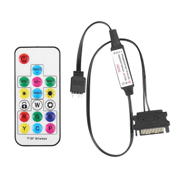 Tira de luces LED RGB de 5V, 2,4G, 17 teclas, Control remoto para carcasa de PC (3 pines a SATA) Likrtyny Para estrenar
