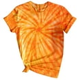 thumbnail image 4 of Tshirts for Women Round Neck Tie Dye Print Short Sleeve Loose Summer Top Tees for Women Orange L, 4 of 4