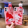 thumbnail image 3 of Funda de teléfono con soporte de melodía de Hello Kitty, estéreo 3D de silicona para iphone Xr Xs 11 12 13 14 15 Pro Max, 3 of 4