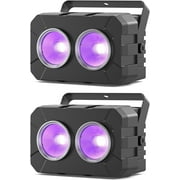 180W COB Stage Light, RGBW 4IN1 2-Eyes LED Par Can, Audience Casting DMX512 & Sound-Activated COB Par Lights, Blinder Stage Lights for DJ Party Wedding Bar Club Events, 2 Pack