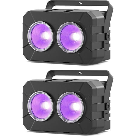 180W COB Stage Light, RGBW 4IN1 2-Eyes LED Par Can, Audience Casting DMX512 & Sound-Activated COB Par Lights, Blinder Stage Lights for DJ Party Wedding Bar Club Events, 2 Pack