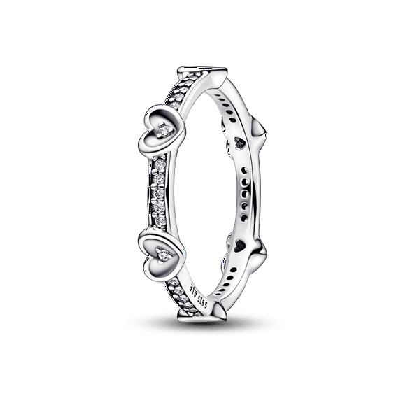 Pandora Hearts sterling silver ring with clear cubic zirconia size 58 ring 192496C01-58