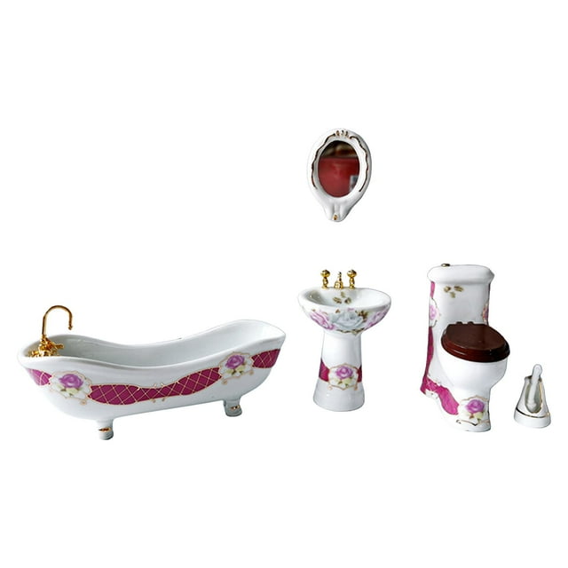 Accesorios de baño en miniatura Hugo 1/12 Espejo de baño