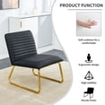 thumbnail image 4 of Modern Dining Chair Plush Fabric Sofa Chair with Gold Metal Legs, Upholstered Accent Chair for Living Room, Bedroom, Club  Black + Golden Leg, 4 of 20