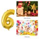 thumbnail image 4 of Monstrate 16 pulgadas Tamaño grande Oro Plata Rosa Oro Número Globo Cumpleaños Decoraciones para fiestas de bodas Globos de aluminio Niño Niño Juguete Kits de decoración para fiestas Oro seis Monstrate HA002665-06, 4 of 6