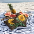 thumbnail image 5 of Summer Sunflower Outdoor Pillow Covers Pack of 2 Yellow Floral Plants Bees Brown Wood Grain Waterproof Throw Pillow Covers Decorative Cushion Cases for Patio Garden Tent Balcony Couch 26x26 inch, 5 of 9