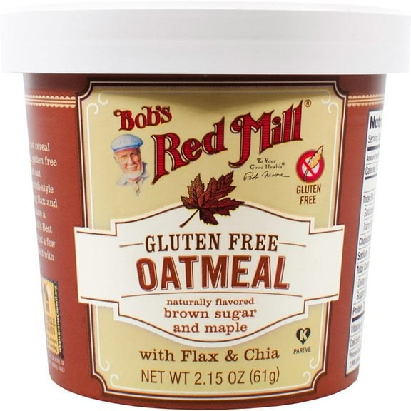 Bobs Red Mill Gluten Free Oatmeal Cup, Brown Sugar & Maple, 2.15-ounce (Pack of 12)