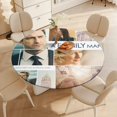 thumbnail image 4 of El hombre de la familia-theme Fitted Round Tablecloths Elastic Edged Table Covers Waterproof Table Cloth for Kitchen Holiday Party Tables Decor 150cm, 4 of 6