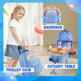 thumbnail image 5 of YCFUN 3-in-1 Travel Play Kitchen for Kids, Transformable Backpack Luggage & 22Pcs Pretend Cooking Set, Foldable Travel Play for Toddlers Girls Boys, 5 of 7