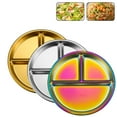 thumbnail image 4 of Gumesh 304 Stainless Steel Divided Dinner Plates - 23 cm Restaurant-Grade Sectioned Meal Trays, Dishwasher/Oven Safe, 4 of 5