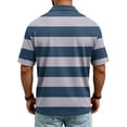 thumbnail image 4 of Havenx Stripes Golf Polo Shirts for Men Short Sleeve 3 Buttons Shirts Collared Fast Dry T Shirt Classic Fit Summer Work Business Tops,Royal Blue M, 4 of 6