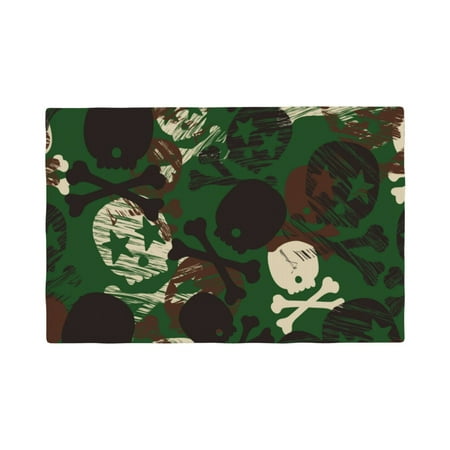 

Placemats Set Of 4 / 6 Camouflage Skull Placemats For Dining Table Indoor/Outdoors Heat Resistant Washable Placemats 18 X 12