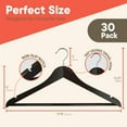 thumbnail image 2 of Brown Wooden Hangers 30 Pack – Heavy-Duty with 360° Swivel Hook, Non-Slip, Pants Bar & Shoulder Grooves - Wooden Hangers for Suits, Jackets, Dresses & Camisoles, Space-Saving and Smooth Finish, 2 of 8