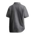 thumbnail image 3 of KeShDi Summer Linen Tshirt Mens Shirts Polo Shirt Men's Summer Casual Short Sleeve Top Solid Color T-shirt Half Sleeve Short Sleeve Collar Top/Shirt Dark Gray 5X, 3 of 8