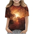thumbnail image 7 of Fnooota Girls T Shirts, Short Sleeve Soft Crew Neck Gradient Print Summer Tops Multicolor Size 3-4 T, 7 of 7
