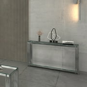!nspire Collection Contemporary Metal Console Table, Silver