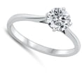 thumbnail image 4 of Round Clear CZ Engagement Solitaire Ring .925 Sterling Silver Band White Jewelry Female Size 4, 4 of 4