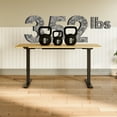thumbnail image 2 of FLEXISPOT E6 63"x24" Dual Motors 3-Stage Standing Desk Solid Wood Home Office Height Adjustable Desk with Wheels, Solid Rubber Wood Desktop and Black Frame, 2 of 10
