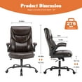 thumbnail image 6 of Yoyomax Office Chair, Ergonomic Executive Computer Desk Chairs with Adjustable Flip-up Armrest, Swivel Task Chair with Lumbar Support, Strong Metal Base, PU Leather, 6 of 8