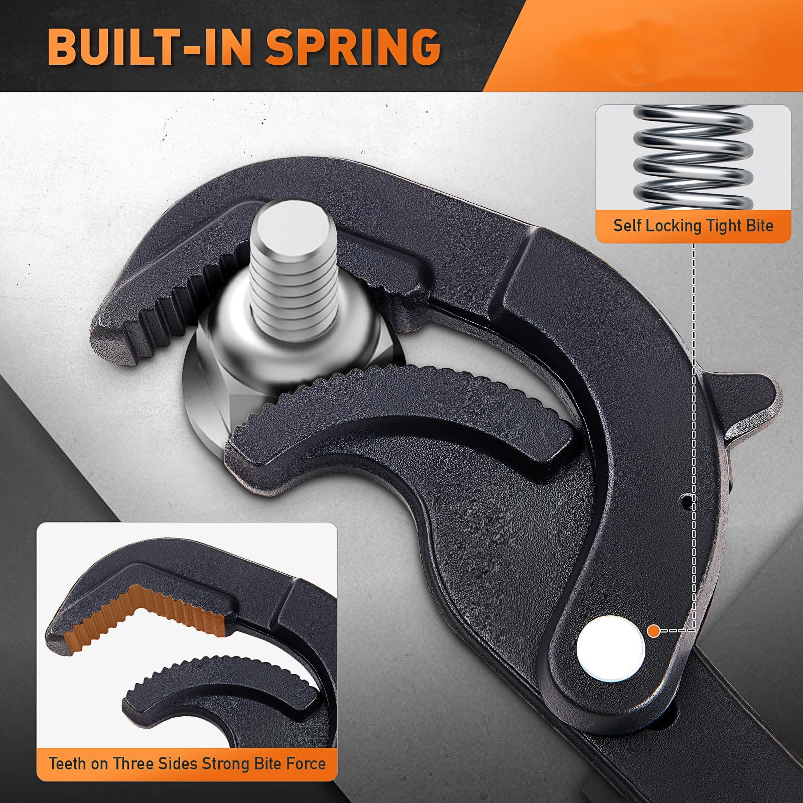 Heavy Duty Pipe Wrench Set, 10” and 15” Self-Adjusting Pipe Wrenches for Plumbing and HVAC, 2-Piece Pipe Vise Tool Kit for Standard and Irregular Nuts, Pipes, Fixtures – Pipe Wrench Set