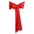thumbnail image 2 of Red Satin Chair Sashes Bows, Washable Chair Bow Sashes, Chairss Ribbons Bows Wedding Chairs Decorations, Chairs Covers for Wedding Banquet Party Christmas Events Decoration, 2 of 9