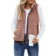thumbnail image 3 of Frontwalk Women Sleeveless Full-Zip Fleece Vest Warm Winter Sleeveless Classic Fit Cardigan Outwear with Pockets, 3 of 5