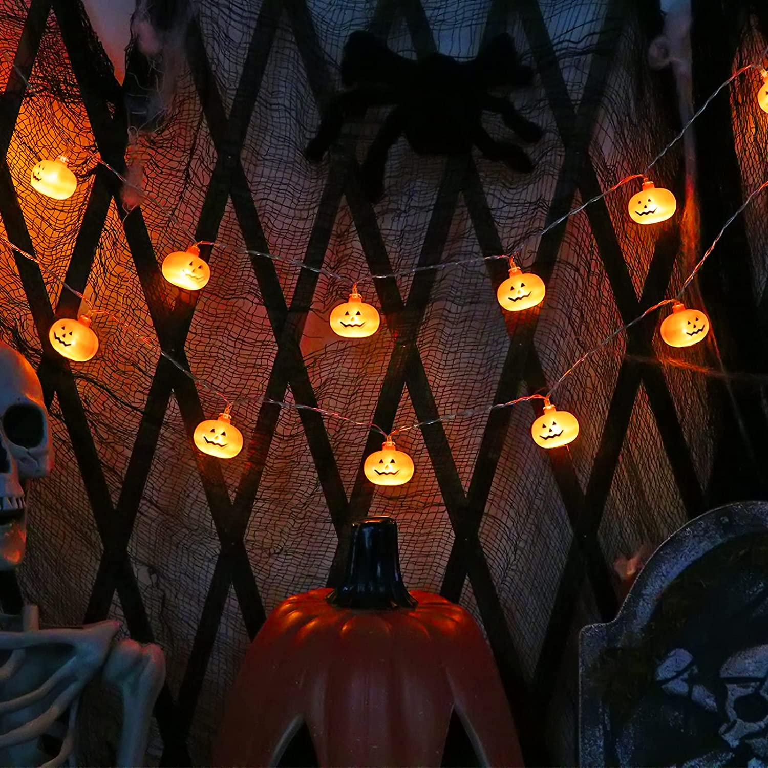 20-Lights LED Halloween String Light, Pumpkin Light for Festival Decoration The Holiday Aisle