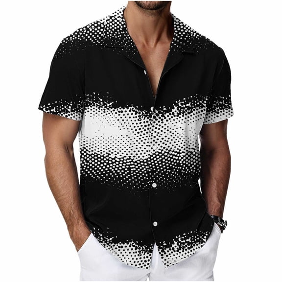 Betivan Men's Hawaiian Shirt Bamboo Linen-like Floral Printed Button Turndown Collar Short Sleeve Tops Summer Casual Loose Daily Beach Outdoor Vacation Lounge Street