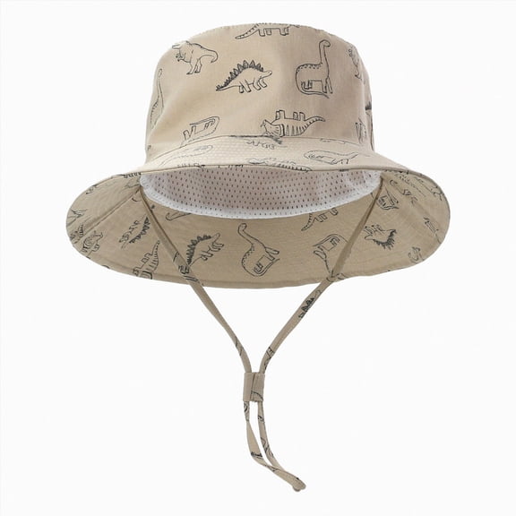 TOWED22 Baby Sun Hat Toddler Boys Girls Bucket Hats Kids UPF 50 Sun Protection Summer Beach Hats(Khaki,12-24 M)