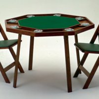 Kestell 9W Compact Oak Folding Poker Table - 42 Inch