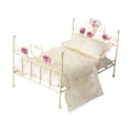 thumbnail image 4 of 1: 12 cama europea en miniatura, muebles en miniatura para habitación, accesorios DIY, accesorios para fotos, cama pequeña para decoración artesanal Ropa de cama de encaje, 4 of 8