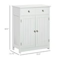 thumbnail image 3 of kleankin Wooden Bathroom Floor Cabinet with 2 Doors, 2 Drawers and Adjustable Shelf,, 3 of 8