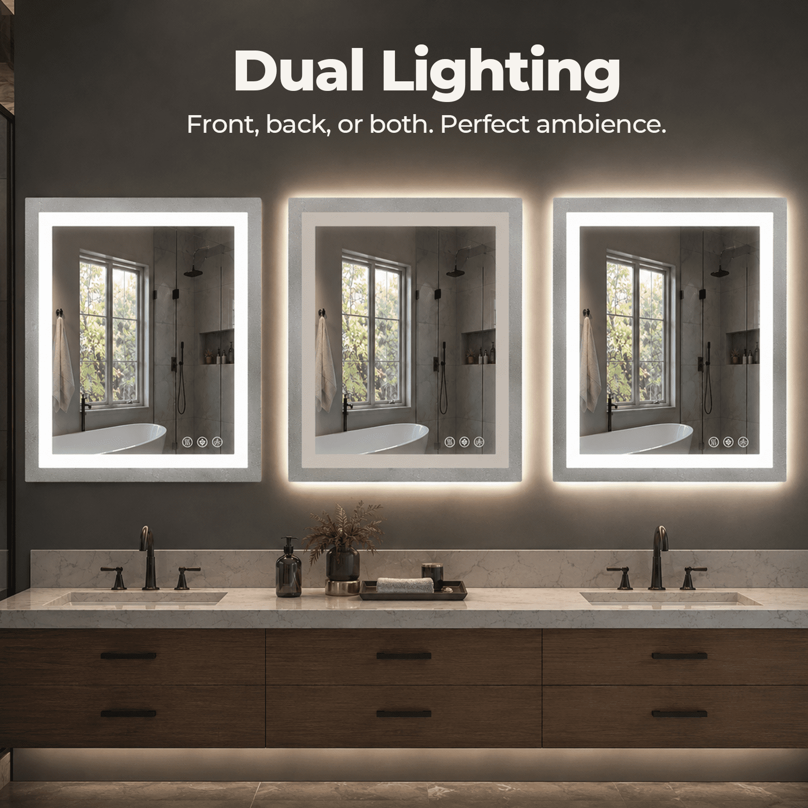 Alvantor LED Bathroom Vanity Mirror with Lights, Anti-Fog, Memory Function