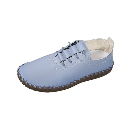 

OAVQHLG3B Women s Solid Color Lace Up Flat Heel Soft Soled Round Toe Casual Shoes Single Shoes