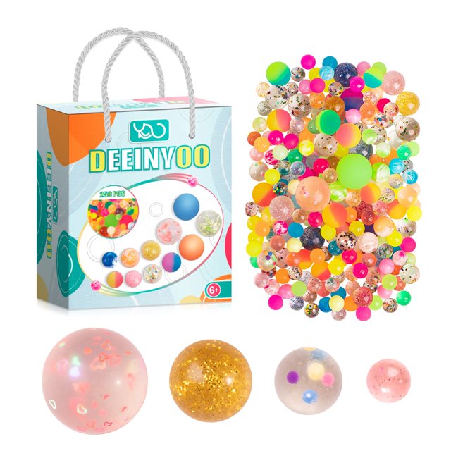 Pelotas hinchables Deeinyoo, 250 unidades, con caja de regalo para fiestas infantiles