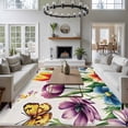 thumbnail image 4 of Spring Blossom Floral Butterfly Floor Carpet Living Room Rug, Farmhouse Green Botanical Non-Slip Welcome Mat Indoor Rugs for Bedroom Dining Room, 4 of 9