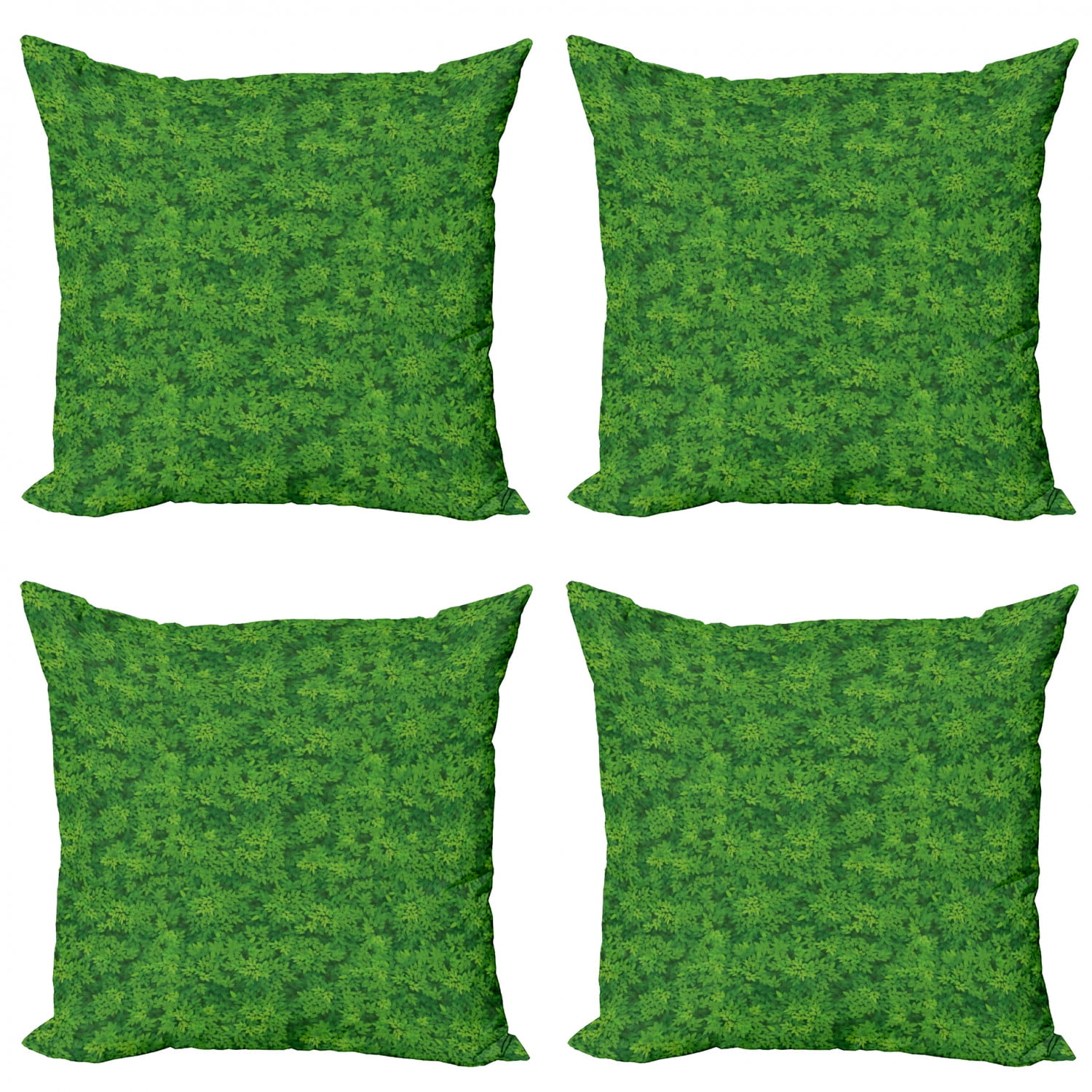 Botanical Throw Pillow Cushion Case Pack Of 4 Overview Scene Of Foliage Leafy Greenery Forest Items Modern Accent Double Sided Print 4 Sizes Fern Green Emerald By Ambesonne Walmart Com Walmart Com