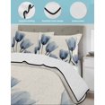 thumbnail image 4 of Spring Floral Summer Quilt Set Twin Size, Soft Microfiber Quilted Bedding Set with 2 Pillow Shams, Blue Tulip Summer Botanical Rustic Lightweight All Season Bedspread Coverlet for Bedroom 68"x86", 4 of 6