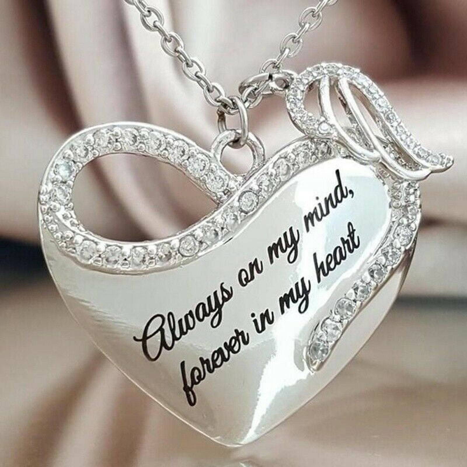 AkoaDa Always On My Mind Forever In My Heart Angel Wings Heart Pendent Necklace Wvt Walmart