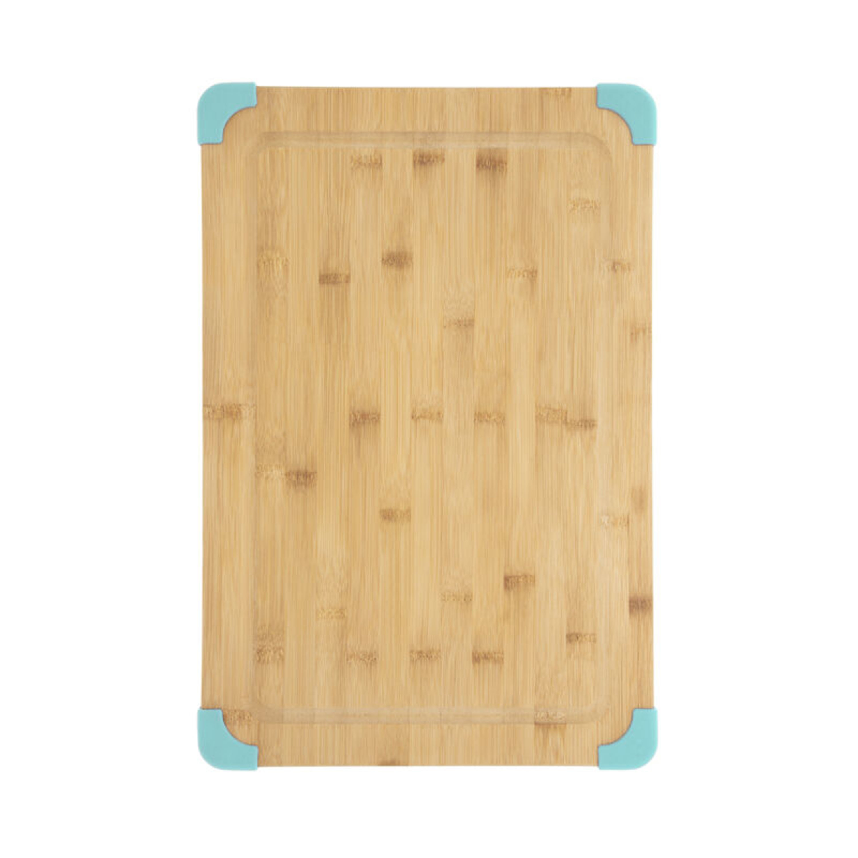 Farberware 12x18 inch Thick Bamboo Wood Cutting Board with Non-Slip Red Corners