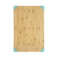 thumbnail image 6 of Farberware 12-inch x 18-inch Thick Bamboo Wood Cutting Board with Non-Slip Aqua Corners, 6 of 11