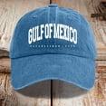 thumbnail image 2 of Baseball Caps for Women Washed Denim Hat Gulf of Mexico Graphic Printed Vintage Distressed Dad Cap, 2 of 4
