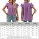 thumbnail image 2 of Camiseta informal para mujer con cuello en V y volantes ligera para mujer de ajuste relajado (morado XL) FLhrweasw Para estrenar, 2 of 8