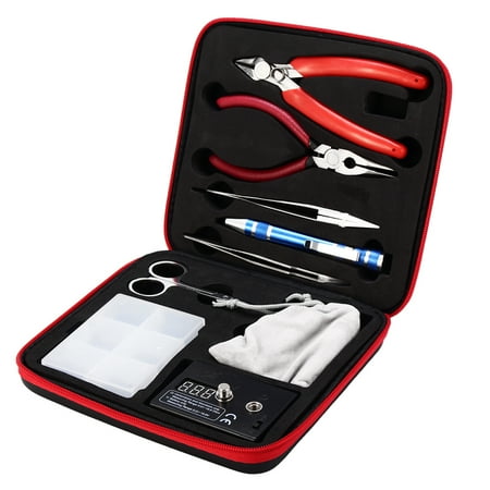 Coil Kit Tool Set Coil DIY Storage Bag Coil Jig Ohm Meter Ceramic Tweezer