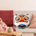 thumbnail image 5 of Tongina Chinese New Year Pillow Home Decoration Lion Lunar Asian Lucky Traditional Vintage Waist Cushion Holiday Throw 48x45cm blue, 5 of 10