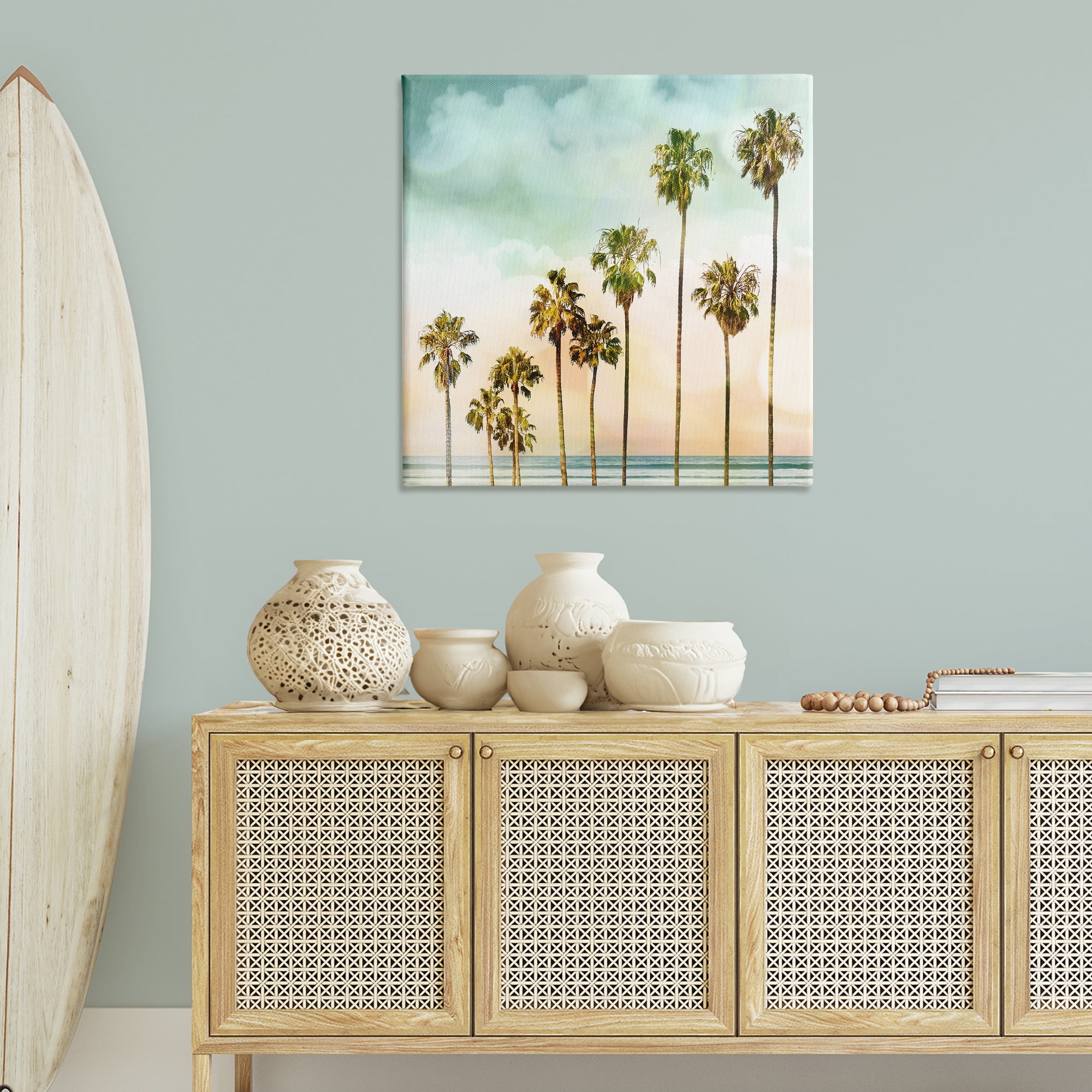 Stupell Industries Angled Palm Trees Nautical & Beach Painting Wrapped Canvas Art Print Wall Art, 36 x 36